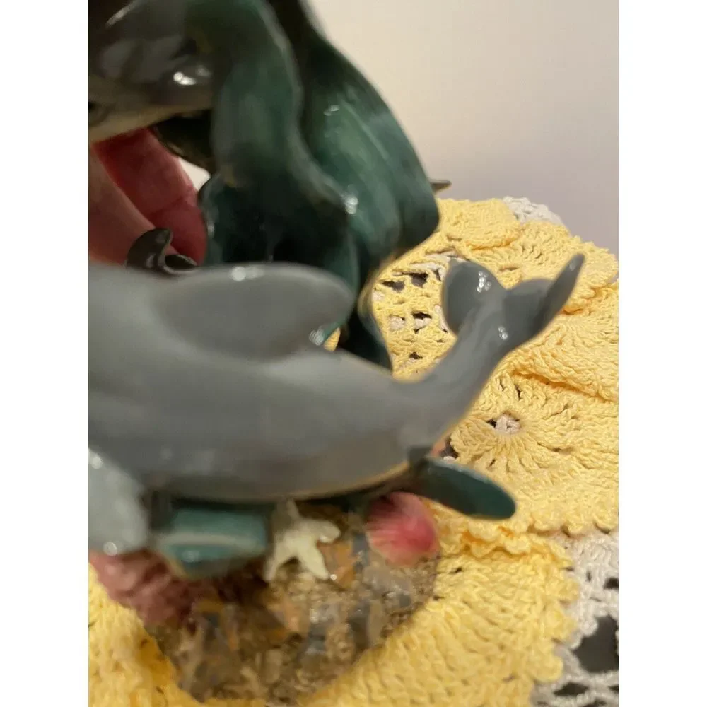 Herco Gift Professional Dolphins Playing In Coral Seaweed Figurine‎ Ceramic.
